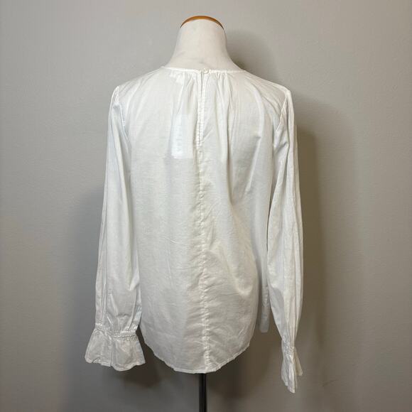 Velvet Graham Spencer NWT White Long Sleeve Lace Peasant Boho Blouse Top Small - Picture 3 of 7